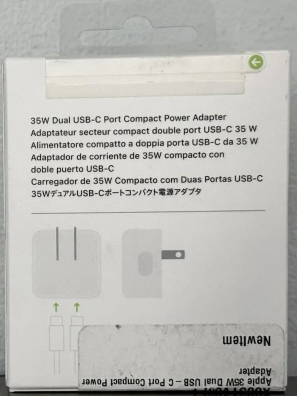 Apple 35W Dual USB-C Port Compact Power Adapter Wall Charger A2571 White